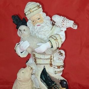 ⬇️PRICE DROP⬇️VINTAGE Santa Clause Surrounded by Animals - 11" Ceramic CHRISTMAS
